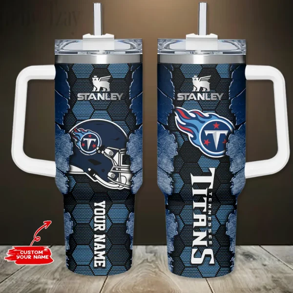 Tennessee Titans Simple Modem 40oz Tumbler With Handle And Straw Lid AZC40OZT763