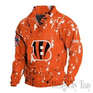 Cincinnati Bengals Buttoned Collar Sweatshirt New Design 2025 S9DBSCH2014