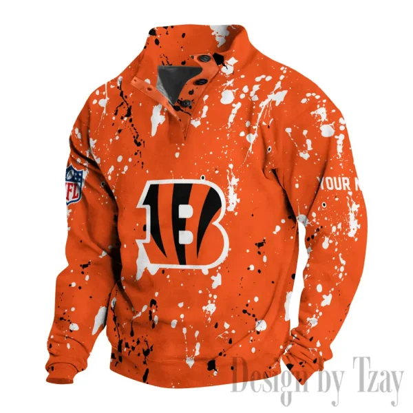 Cincinnati Bengals Buttoned Collar Sweatshirt New Design 2025 S9DBSCH2014