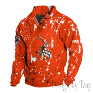 Cleveland Browns Buttoned Collar Sweatshirt New Design 2025 S9DBSCH2015