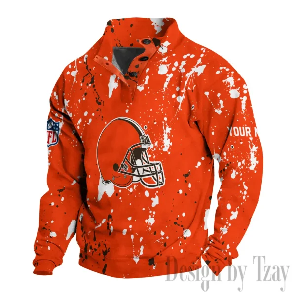 Cleveland Browns Buttoned Collar Sweatshirt New Design 2025 S9DBSCH2015