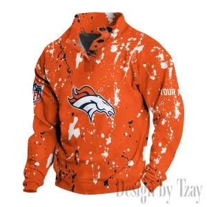 Denver Broncos Buttoned Collar Sweatshirt New Design 2025 S9DBSCH2017
