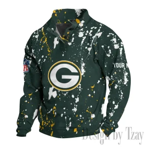 Green Bay Packers Buttoned Collar Sweatshirt New Design 2025 S9DBSCH2019