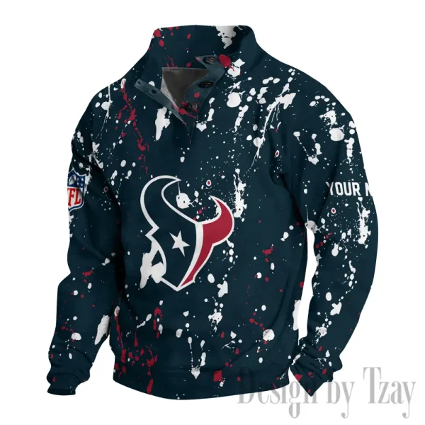 Houston Texans Buttoned Collar Sweatshirt New Design 2025 S9DBSCH2020
