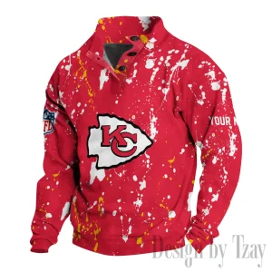 Kansas City Chiefs Buttoned Collar Sweatshirt New Design 2025 S9DBSCH2023