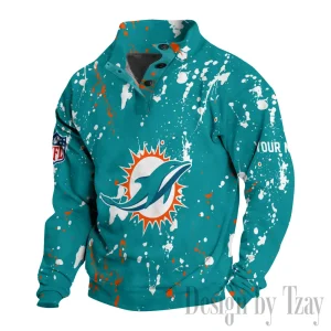 Miami Dolphins Buttoned Collar Sweatshirt New Design 2025 S9DBSCH2027