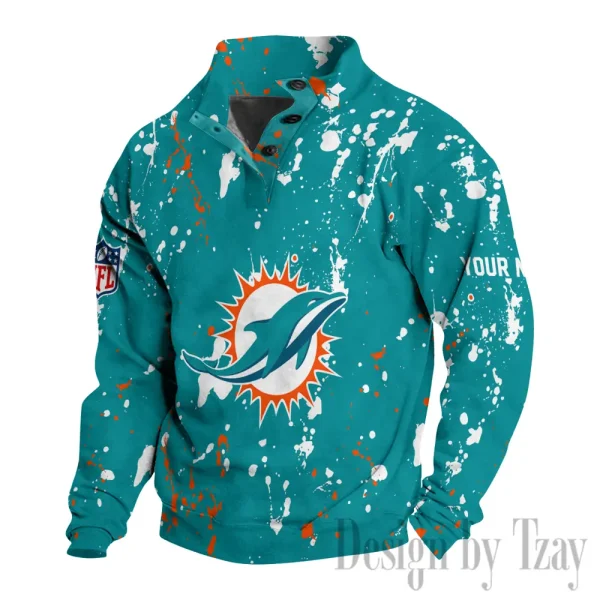 Miami Dolphins Buttoned Collar Sweatshirt New Design 2025 S9DBSCH2027