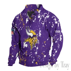 Minnesota Vikings Buttoned Collar Sweatshirt New Design 2025 S9DBSCH2028