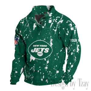 New York Jets Buttoned Collar Sweatshirt New Design 2025 S9DBSCH2032