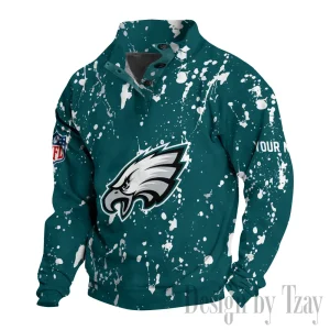 Philadelphia Eagles Buttoned Collar Sweatshirt New Design 2025 S9DBSCH2033