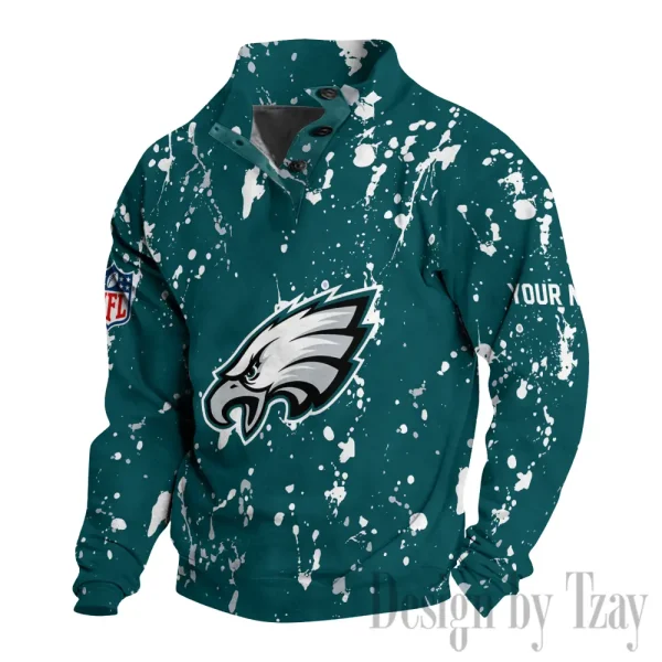 Philadelphia Eagles Buttoned Collar Sweatshirt New Design 2025 S9DBSCH2033