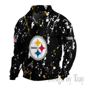 Pittsburgh Steelers Buttoned Collar Sweatshirt New Design 2025 S9DBSCH2034