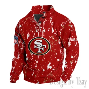 San Francisco 49ers Buttoned Collar Sweatshirt New Design 2025 S9DBSCH2035