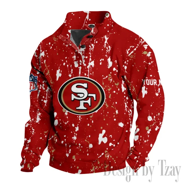 San Francisco 49ers Buttoned Collar Sweatshirt New Design 2025 S9DBSCH2035