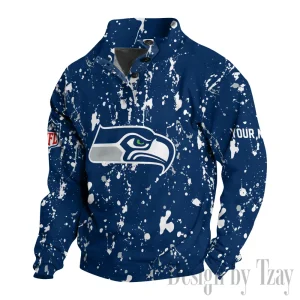 Seattle Seahawks Buttoned Collar Sweatshirt New Design 2025 S9DBSCH2036