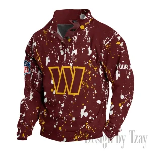 Washington Commanders Buttoned Collar Sweatshirt New Design 2025 S9DBSCH2039