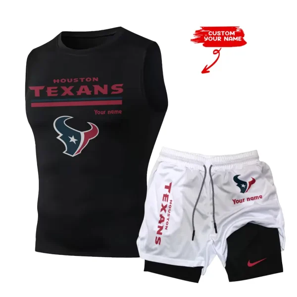 Houston Texans Tank Tops Vest Sleeveless and Outdoor Casual Training Sports Shorts 2-in-1 Double-Layer Shorts For Men SPTMODS013 - Image 4