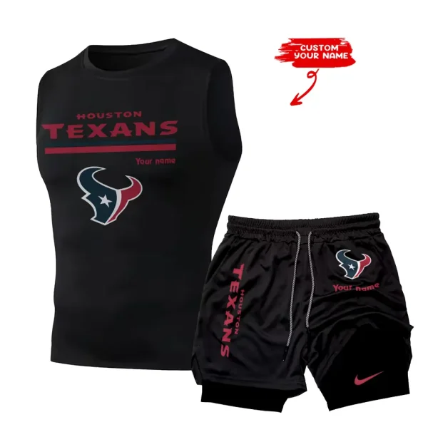 Houston Texans Tank Tops Vest Sleeveless and Outdoor Casual Training Sports Shorts 2-in-1 Double-Layer Shorts For Men SPTMODS013 - Image 7