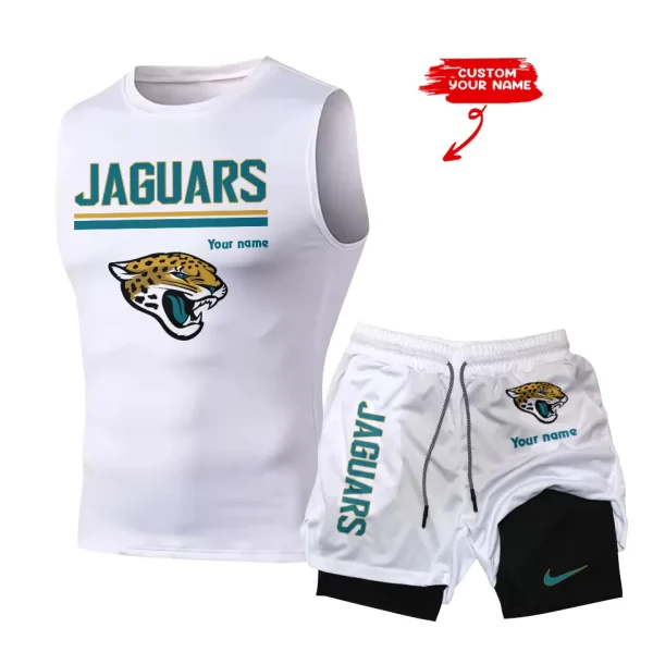 Jacksonville Jaguars Tank Tops Vest Sleeveless and Outdoor Casual Training Sports Shorts 2-in-1 Double-Layer Shorts For Men SPTMODS015 - Image 3