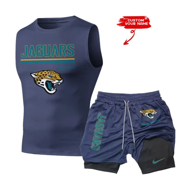 Jacksonville Jaguars Tank Tops Vest Sleeveless and Outdoor Casual Training Sports Shorts 2-in-1 Double-Layer Shorts For Men SPTMODS015 - Image 5