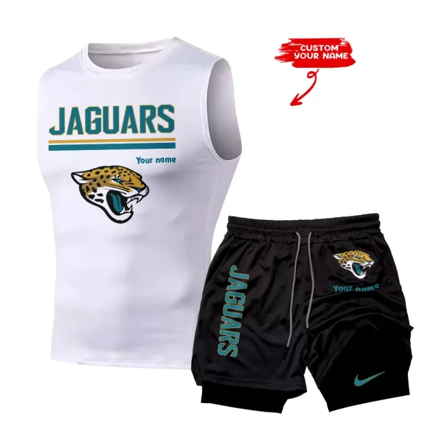 Jacksonville Jaguars Tank Tops Vest Sleeveless and Outdoor Casual Training Sports Shorts 2-in-1 Double-Layer Shorts For Men SPTMODS015 - Image 6