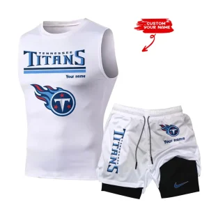 Tennessee Titans Tank Tops Vest Sleeveless and Outdoor Casual Training Sports Shorts 2-in-1 Double-Layer Shorts For Men SPTMODS031
