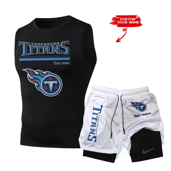 Tennessee Titans Tank Tops Vest Sleeveless and Outdoor Casual Training Sports Shorts 2-in-1 Double-Layer Shorts For Men SPTMODS031 - Image 4