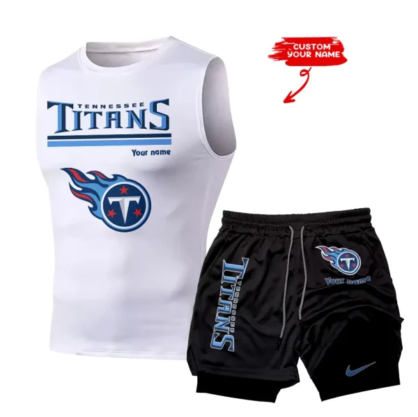 Tennessee Titans Tank Tops Vest Sleeveless and Outdoor Casual Training Sports Shorts 2-in-1 Double-Layer Shorts For Men SPTMODS031 - Image 6