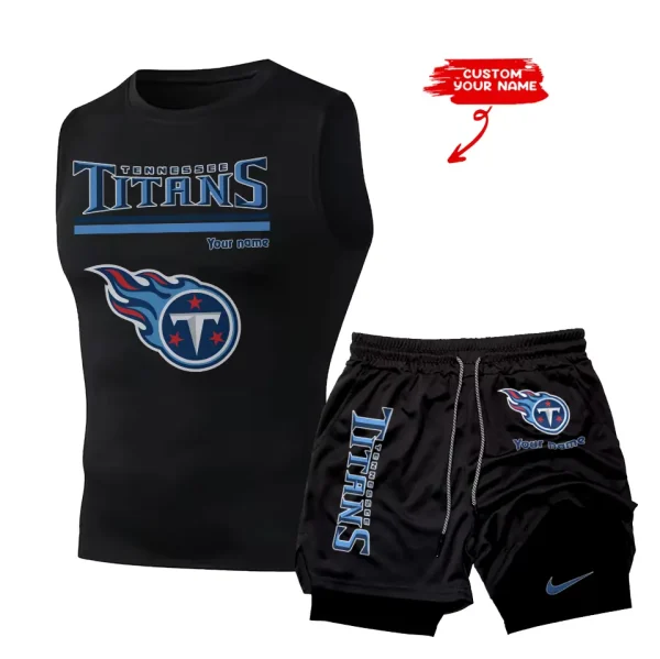 Tennessee Titans Tank Tops Vest Sleeveless and Outdoor Casual Training Sports Shorts 2-in-1 Double-Layer Shorts For Men SPTMODS031 - Image 7
