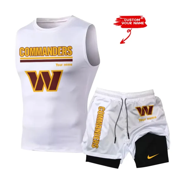 Washington Commanders Tank Tops Vest Sleeveless and Outdoor Casual Training Sports Shorts 2-in-1 Double-Layer Shorts For Men SPTMODS032 - Image 5