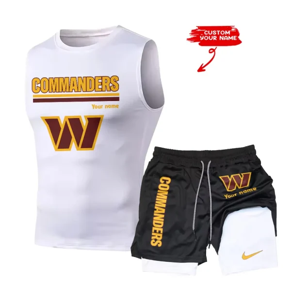 Washington Commanders Tank Tops Vest Sleeveless and Outdoor Casual Training Sports Shorts 2-in-1 Double-Layer Shorts For Men SPTMODS032 - Image 7