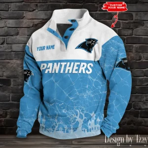 Carolina Panthers Buttoned Collar Sweatshirt New Design 2025 S9DBSCH2044