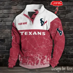 Houston Texans Buttoned Collar Sweatshirt New Design 2025 S9DBSCH2052