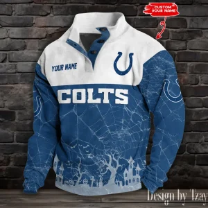 Indianapolis Colts Buttoned Collar Sweatshirt New Design 2025 S9DBSCH2053