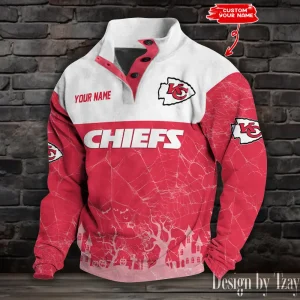 Kansas City Chiefs Buttoned Collar Sweatshirt New Design 2025 S9DBSCH2055
