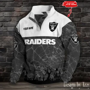 Las Vegas Raiders Buttoned Collar Sweatshirt New Design 2025 S9DBSCH2056