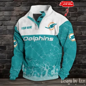 Miami Dolphins Buttoned Collar Sweatshirt New Design 2025 S9DBSCH2059