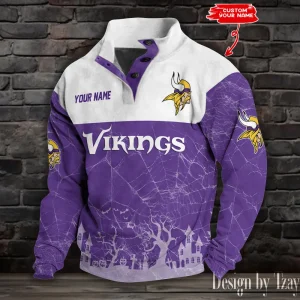 Minnesota Vikings Buttoned Collar Sweatshirt New Design 2025 S9DBSCH2060