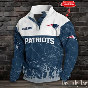 New England Patriots Buttoned Collar Sweatshirt New Design 2025 S9DBSCH2061