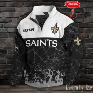 New Orleans Saints Buttoned Collar Sweatshirt New Design 2025 S9DBSCH2062