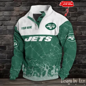 New York Jets Buttoned Collar Sweatshirt New Design 2025 S9DBSCH2064