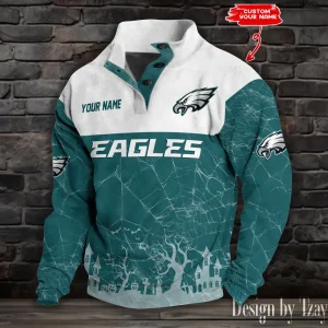 Philadelphia Eagles Buttoned Collar Sweatshirt New Design 2025 S9DBSCH2065