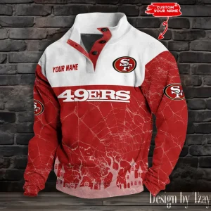 San Francisco 49ers Buttoned Collar Sweatshirt New Design 2025 S9DBSCH2067