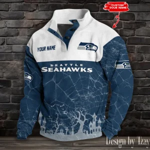 Seattle Seahawks Buttoned Collar Sweatshirt New Design 2025 S9DBSCH2068