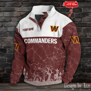 Washington Commanders Buttoned Collar Sweatshirt New Design 2025 S9DBSCH2071