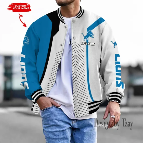 Detroit Lions Personalized New Button Jacket Gifts For Fan SPTBBJACKET695