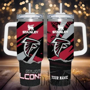 Atlanta Falcons Simple Modem 40oz Tumbler With Handle And Straw Lid AZC40OZT766
