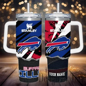 Buffalo Bills Simple Modem 40oz Tumbler With Handle And Straw Lid AZC40OZT768