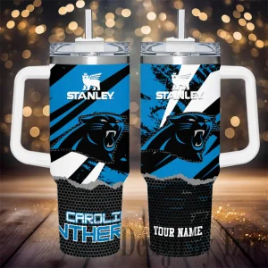 Carolina Panthers Simple Modem 40oz Tumbler With Handle And Straw Lid AZC40OZT769