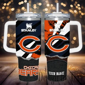 Chicago Bears Simple Modem 40oz Tumbler With Handle And Straw Lid AZC40OZT770